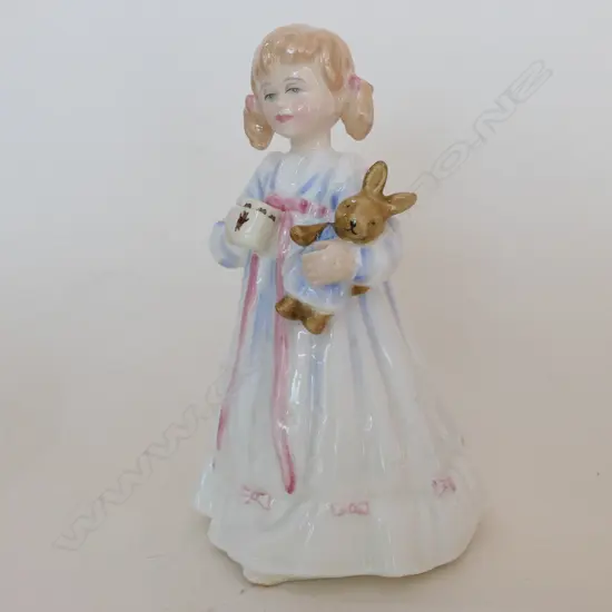 A Royal Doulton figure 'Bunny's Bedtime' limited editon 3002/9500, signed by Michael Doulton and dated 1991